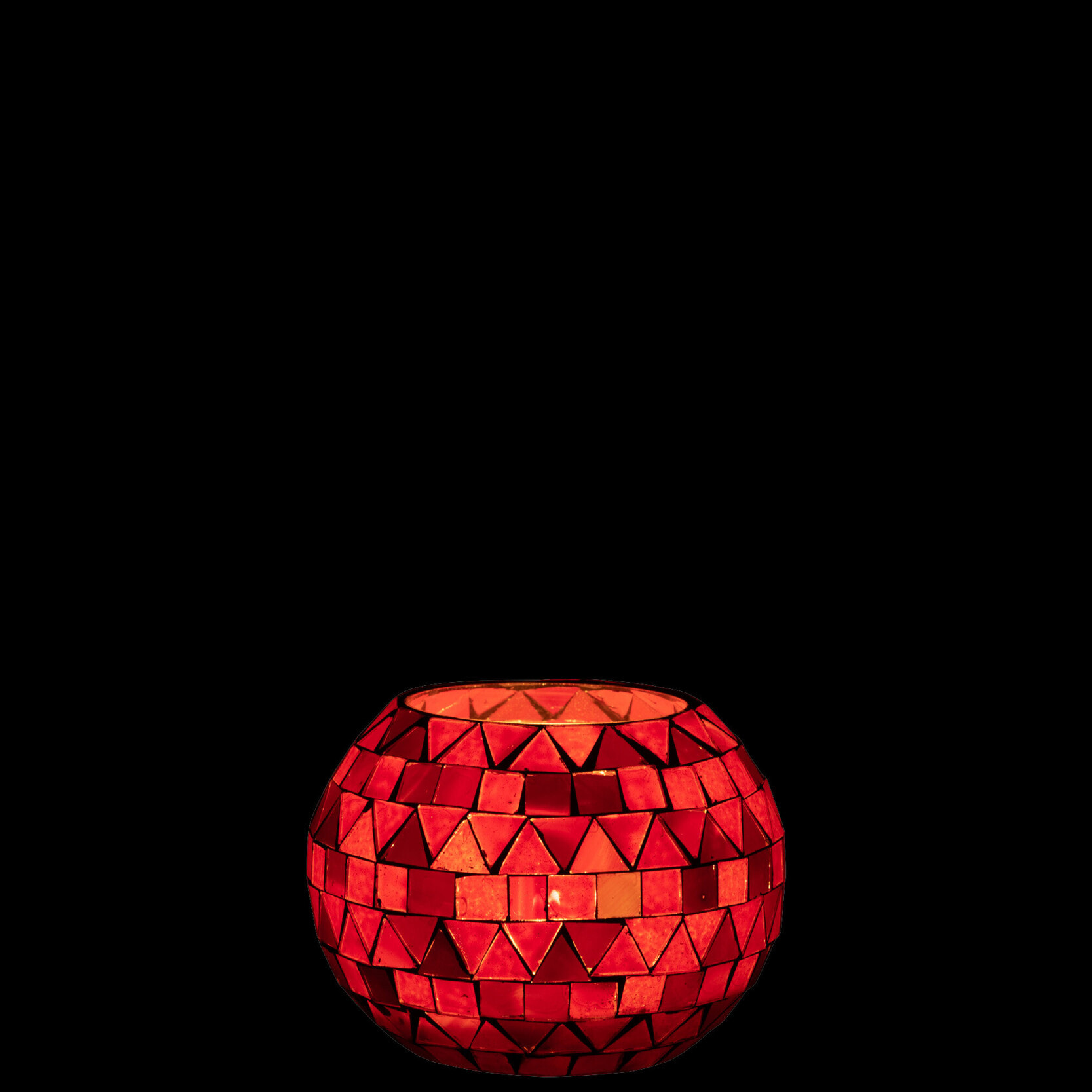 J-Line photophore Mosaic Triangle - verre - rouge/rose - small