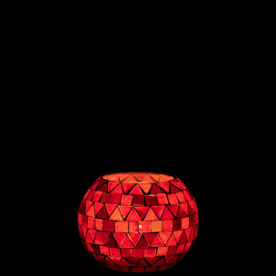 J-Line photophore Mosaic Triangle - verre - rouge/rose - small