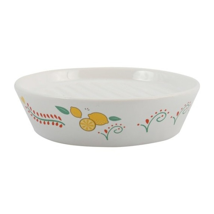 Porte Savon Céramique TEQUILA Blanc & Jaune MSV