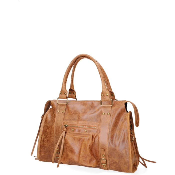 Borsa a spalla da donna - Modello Elara - Vera pelle - 41.0 x 28.0 x 13.0 cm