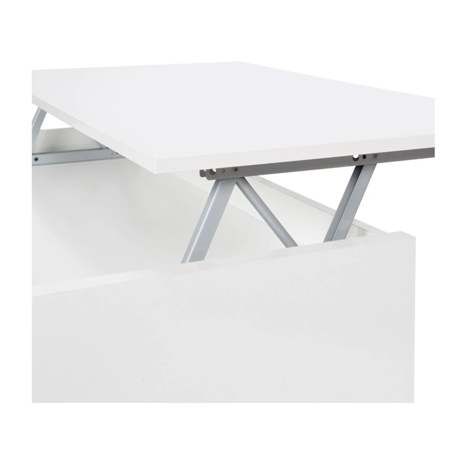 Mesa de centro elevable Evan Blanco Brillo