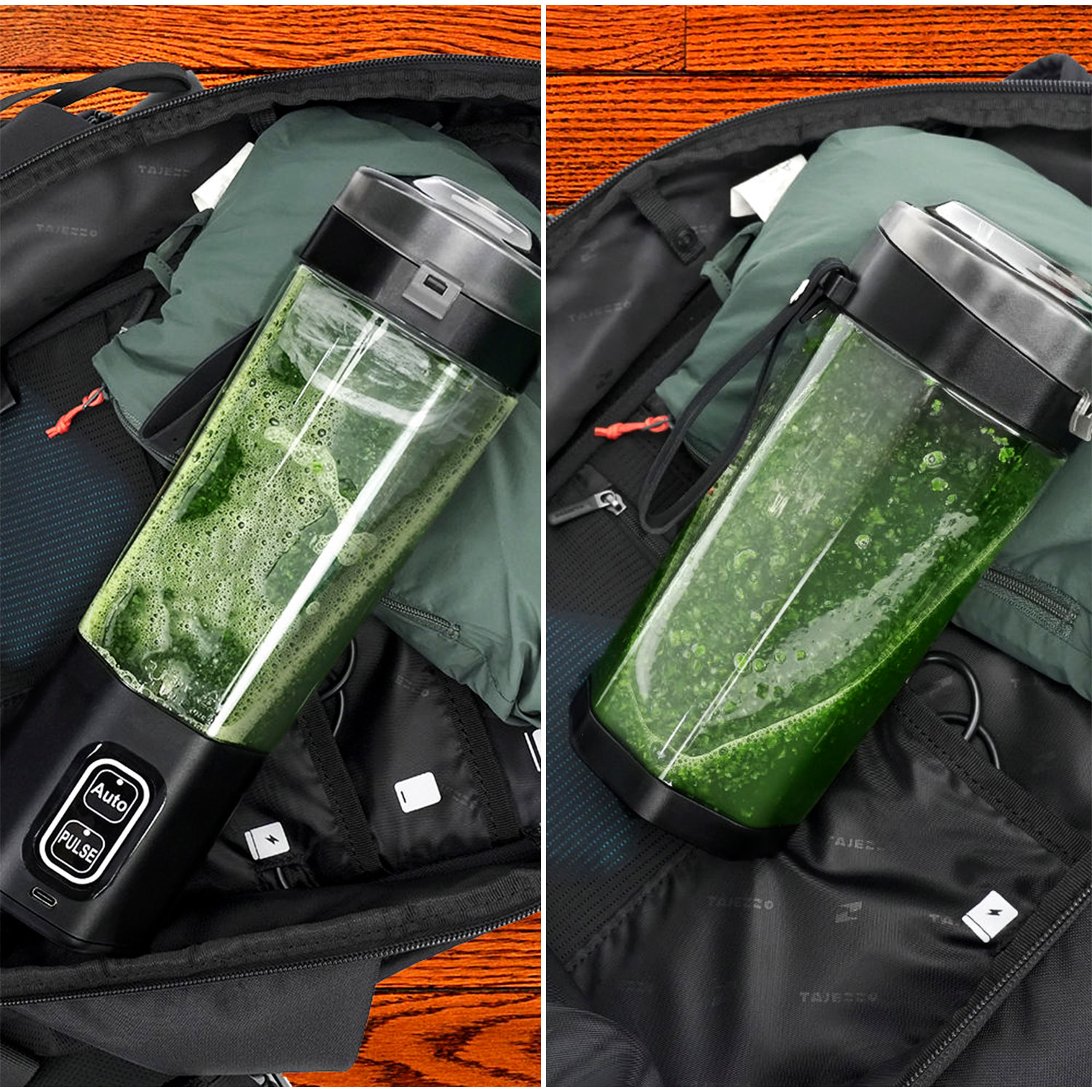 Batidora portátil HD-11 de 700 ml con potente motor de 360W, con batería recargable de 6000mAh.