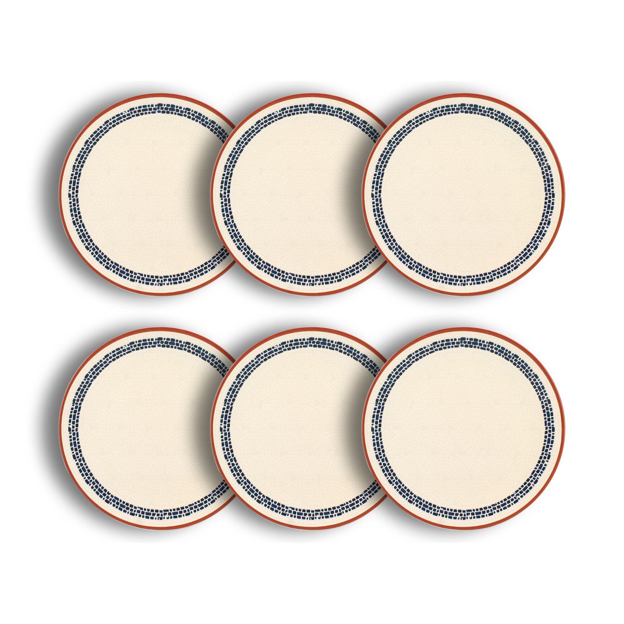 Lot de 6 assiettes plates en faïence blanche 26cm AMATXI