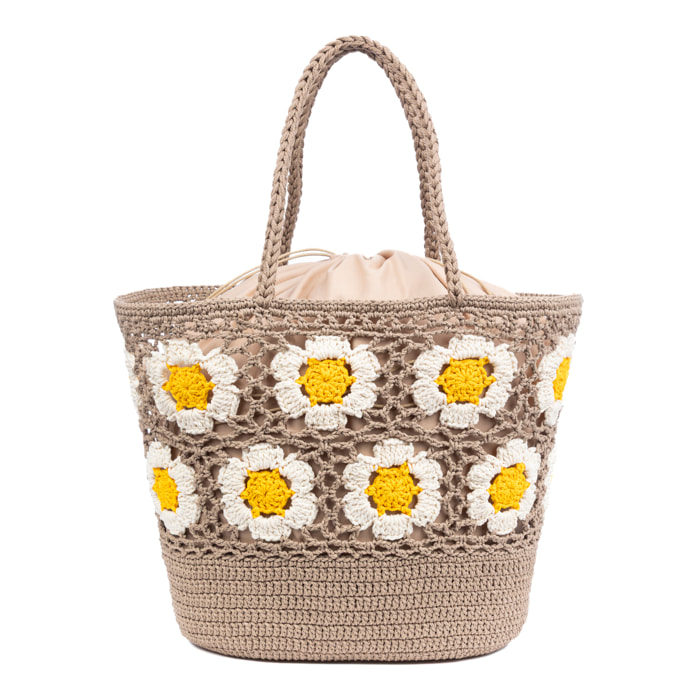 Belbo Borsa a spalla Donna. Realizzato in cotone tessuto a mano.