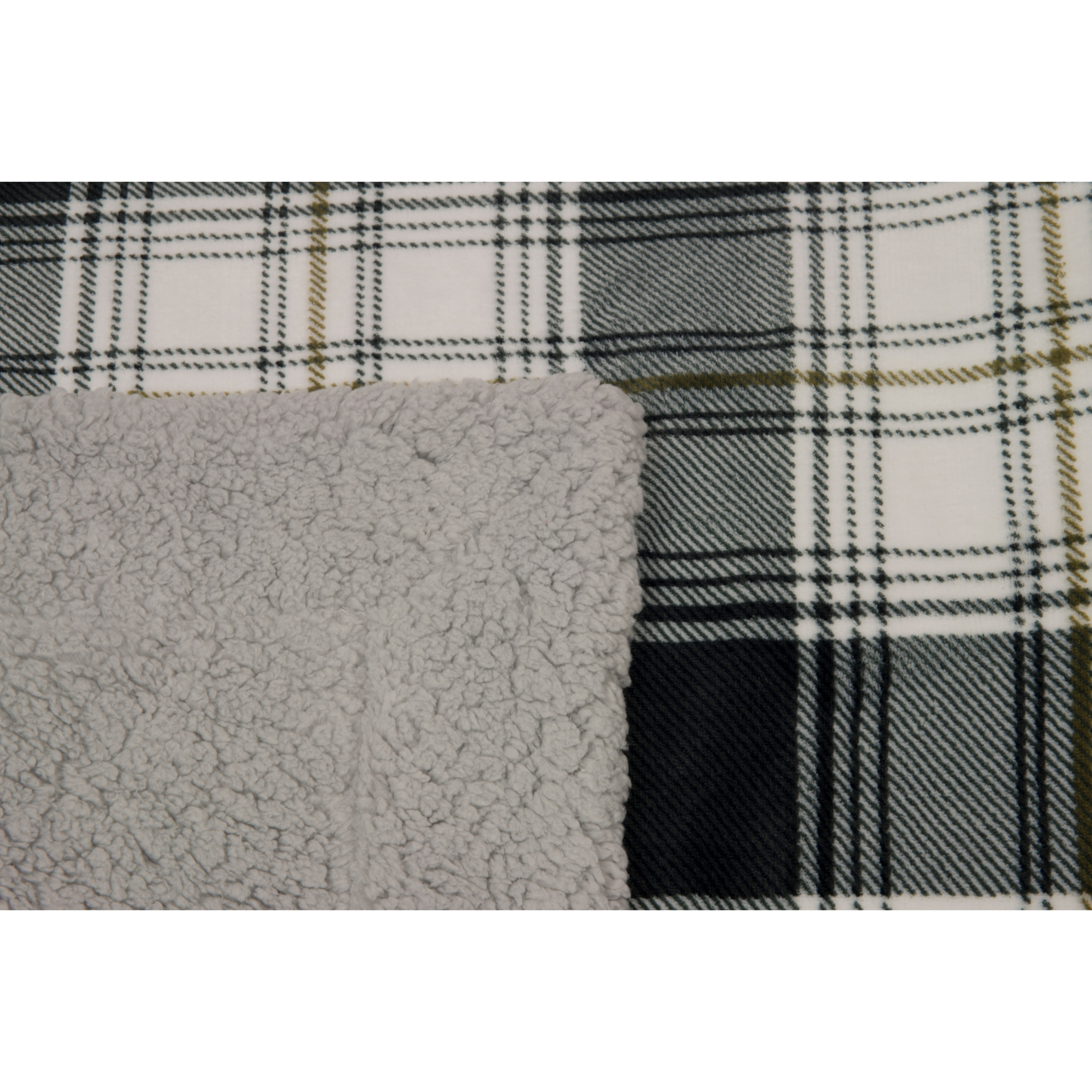 Plaid Coperta Pile Per Divano Retro Agnellato Scozzese Grigio