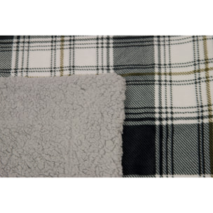 Plaid Coperta Pile Per Divano Retro Agnellato Scozzese Grigio