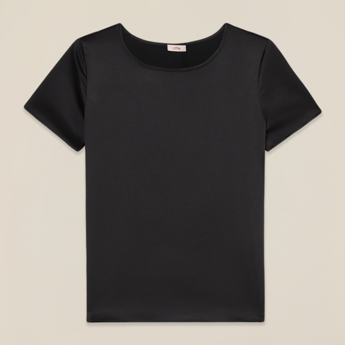Oltre - Camiseta bimaterial - Negro