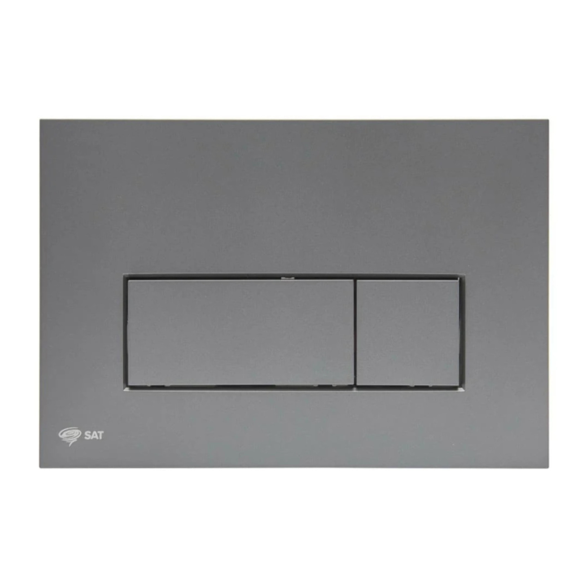 Plaque de commande double touche en acier inoxydable, traitement PVD, gun métal mat (SATATGM-M)