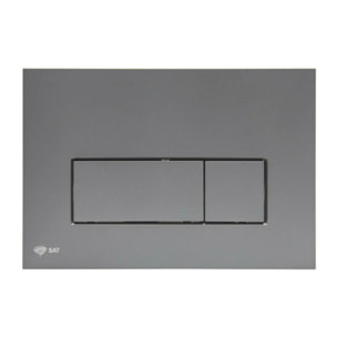 Plaque de commande double touche en acier inoxydable, traitement PVD, gun métal mat (SATATGM-M)