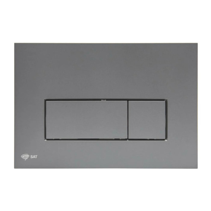 Plaque de commande double touche en acier inoxydable, traitement PVD, gun métal mat (SATATGM-M)