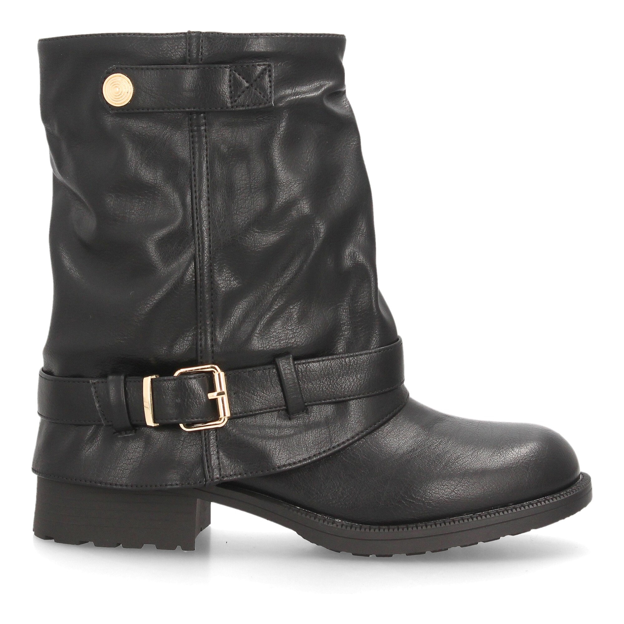Botines moteros con correas decorativas para mujer