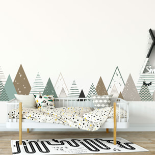 Stickers muraux enfants - Décoration chambre bébé - Autocollant Sticker mural géant enfant montagnes scandinaves TINAKA