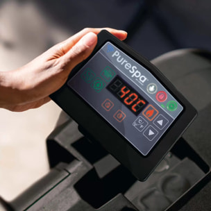 Creta Pro - Intex Idromassaggio Gonfiabile Rotondo PureSpa Bubble Glow Deluxe, 4 Posti, 140 Getti, PVC, LED Multicolore,