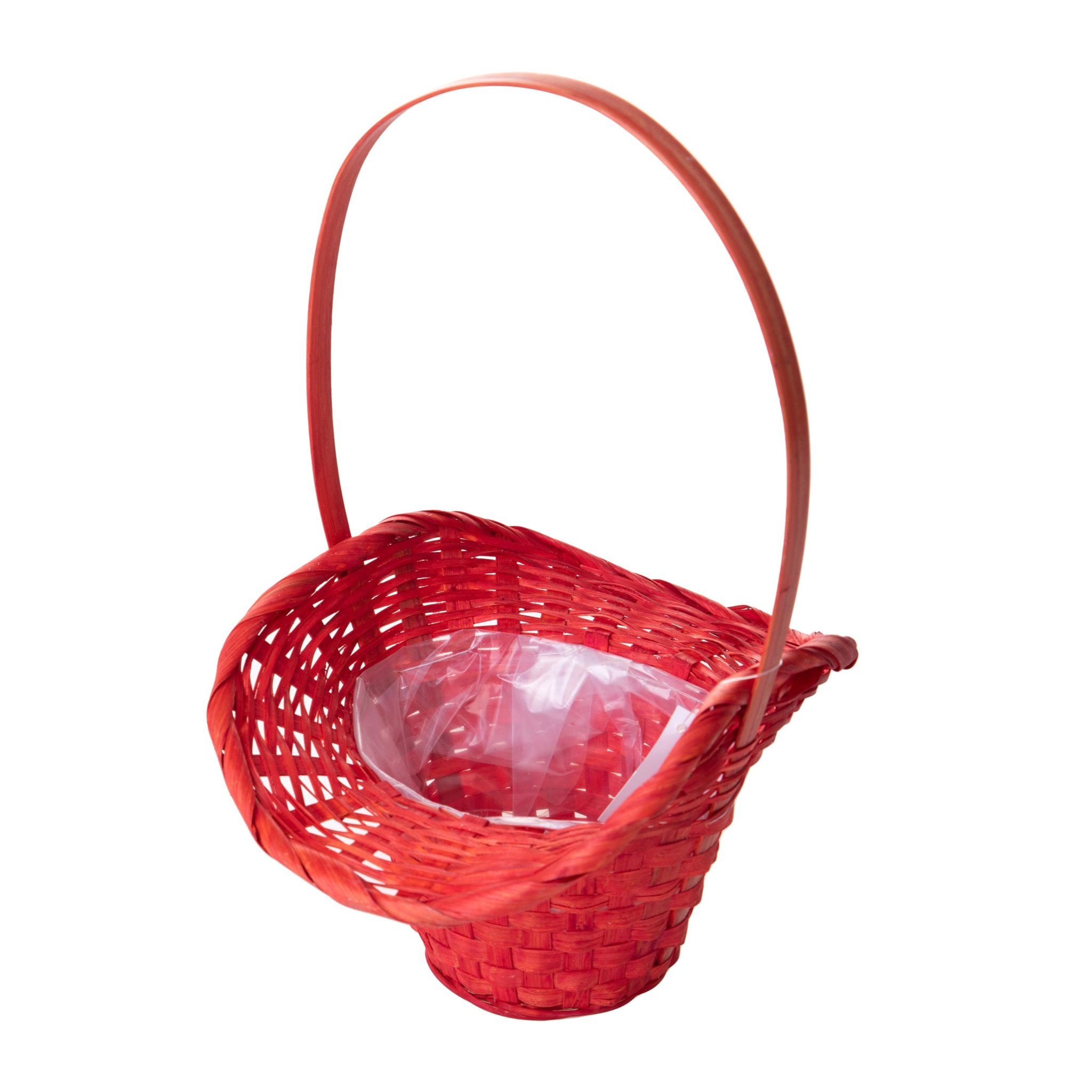 Cesto Cappello Vimini diametro Int. 8Xh31 Cm - Pezzi 6 - 22X31X17cm - Colore: Rosso - Bianchi Dino - Cesteria