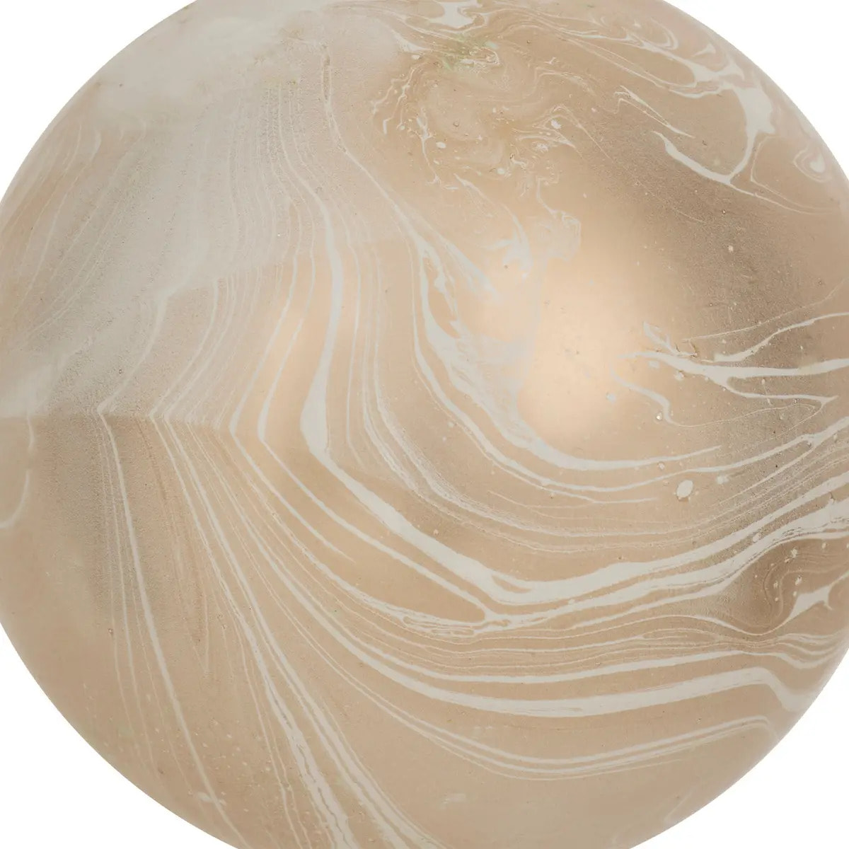 Boule verre décor effet marbre blanc D.8cm doré