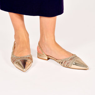 Ballerine in simil pelle con intreccio