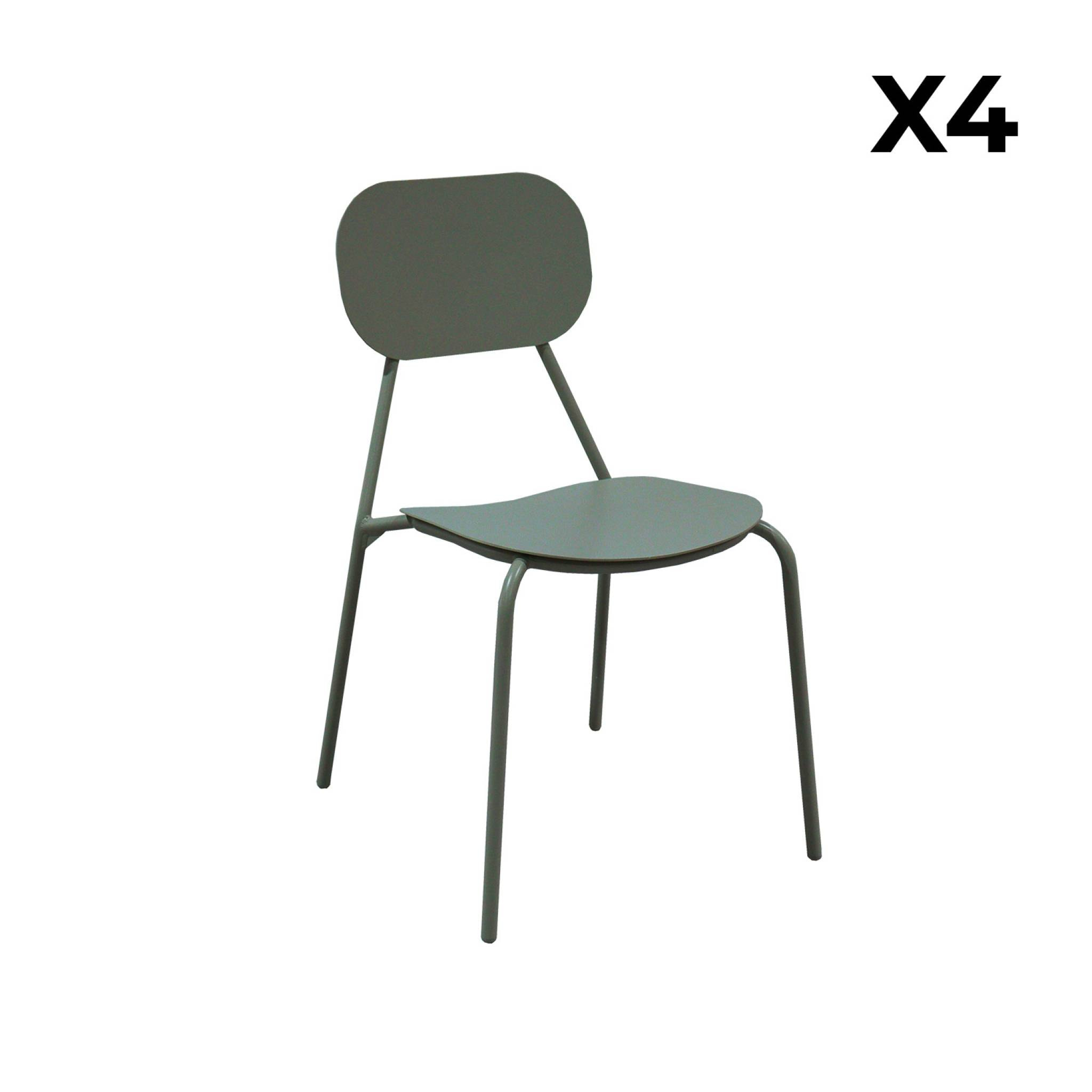 Chaise de jardin aluminium (lot de 4) AVELIA