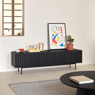 Mueble de televisión Sierra 3 puertas negro