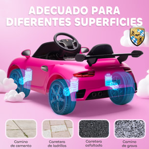 Coche Eléctrico para Niños con Licencia RUF CTR 3 Clubsport, Coche de Batería 12V, con Mando a Distancia 2,4 G, Motor Doble, Música Inalámbrica, Bocina, Ruedas Auxiliares y Faros LED, Rosa