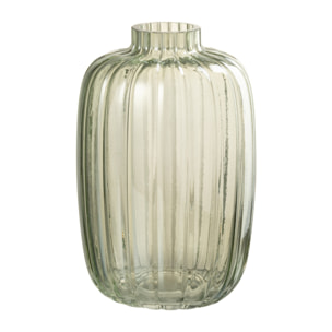 J-Line Vase Lignes Verre Vert Small