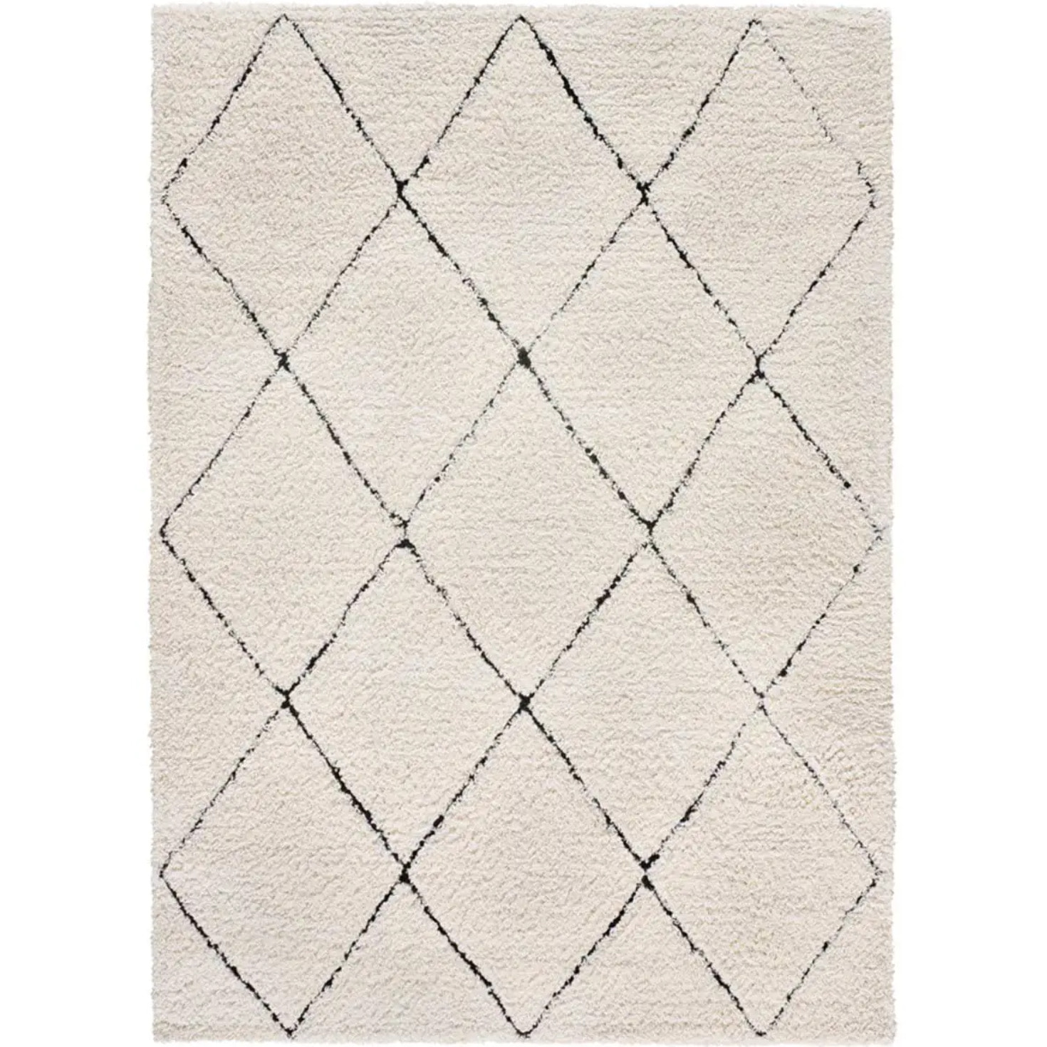 ATESA Alfombra shaggy suave estilo escandinavo crema, varias medidas disponibles