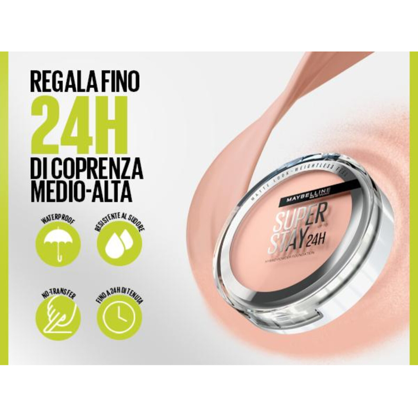 Fondotinta in Polvere 10 SuperStay 24H Hybrid Waterproof Effetto Matte