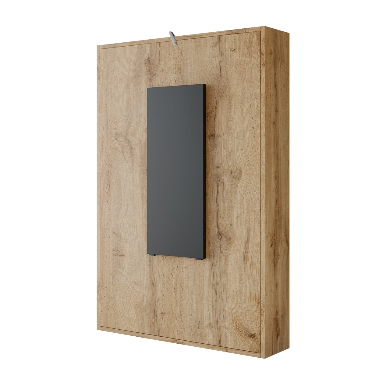 Mondrian - table murale rabattable avec rangements - 4 personnes - Noir / Bois