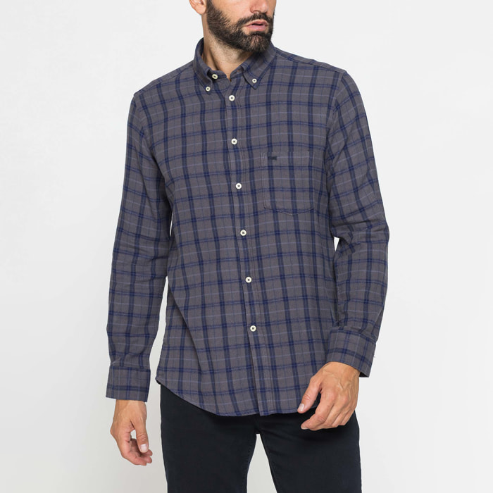 CAMICIA FANTASIA TINTO FILO IN FLANELLA LEGGERA
