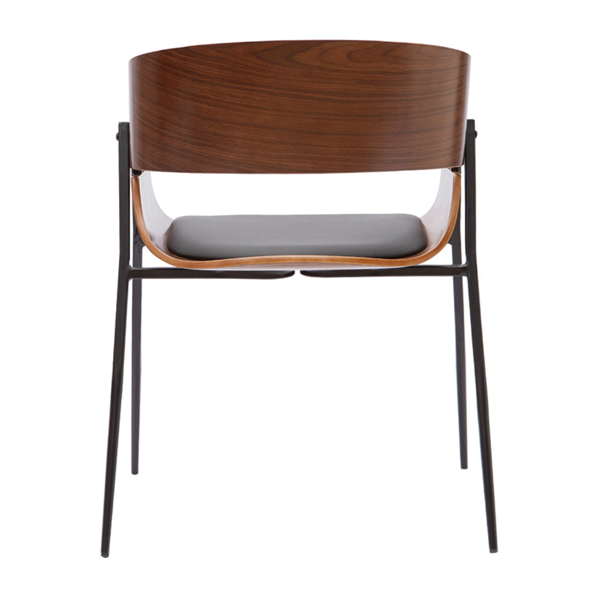 Chaises design bois foncé et métal noir (lot de 2) WESS