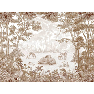 Papier enfant Ours paisible dans la forêt Intissé
