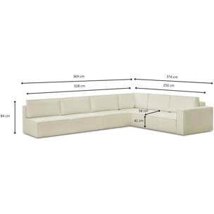 Canapé d'angle gauche convertible 10 places en tissu bouclé - HARPER MOD