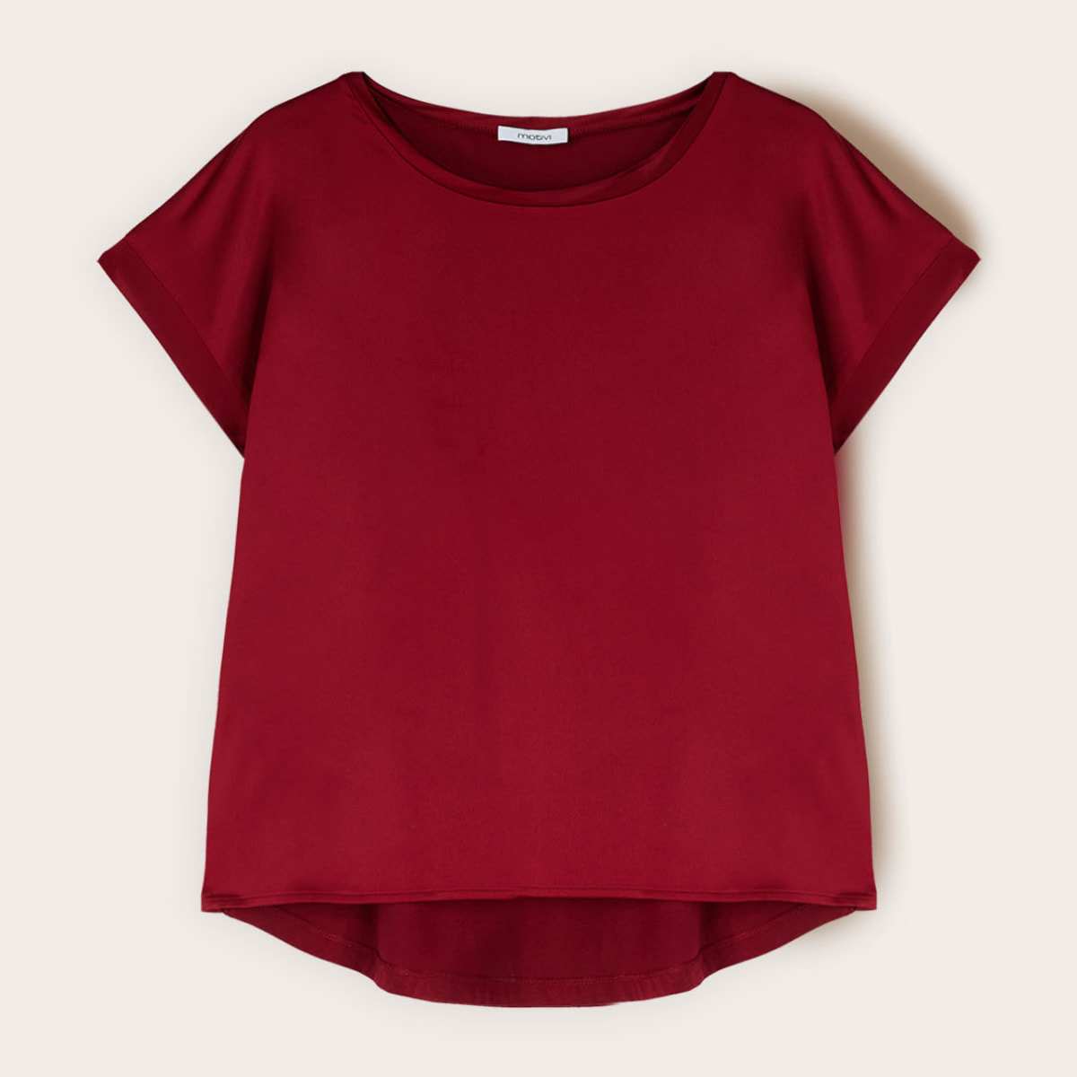 Motivi - Camiseta bimaterial mezcla de algodón - Burgundy