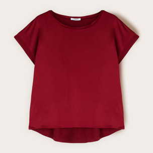 Motivi - Camiseta bimaterial mezcla de algodón - Burgundy