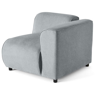 Suaro - Module d'assise d'angle droit en tissu texturé - Gris