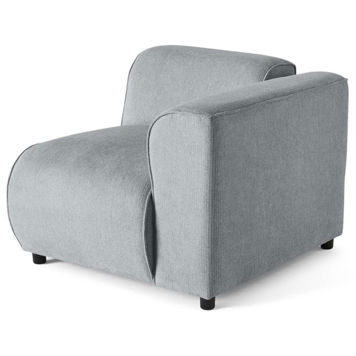 Suaro - Module d'assise d'angle droit en tissu texturé - Gris
