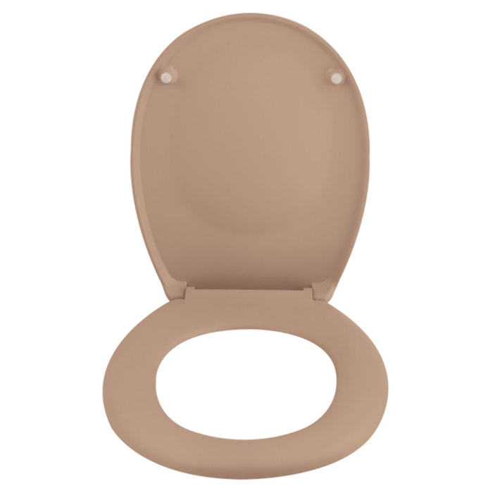 Abattant wc Thermo dur avec frein de chute NEELA Cappuccino mat - Charnières ABS Chromé Spirella
