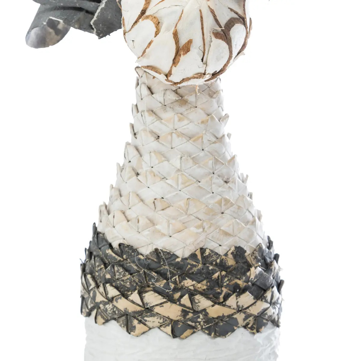 Composition florale artificielle vase osier H50cm