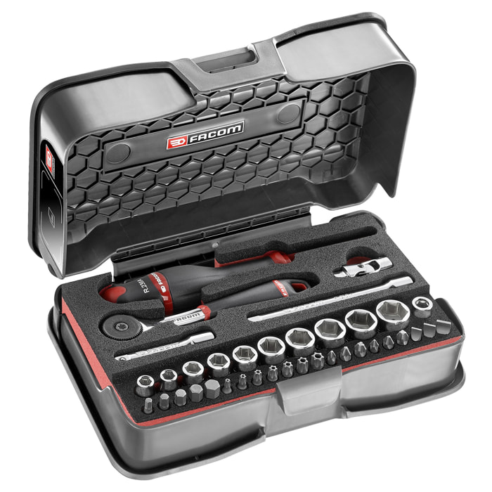 Coffret cliquet + douilles 1/4'' 6 pans