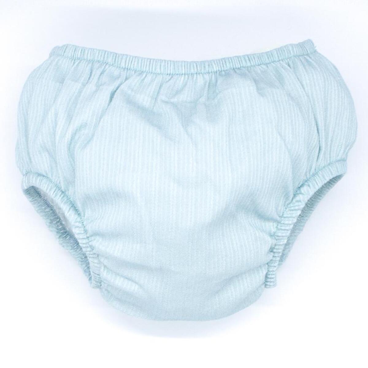 Cubrepañal azul. Elastico en la cintura y en las piernas.