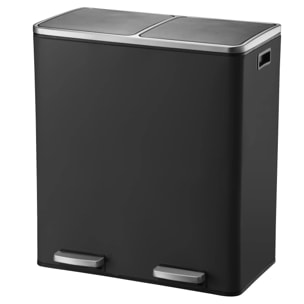 Poubelle de tri inox MAJOR 60L 2bacs