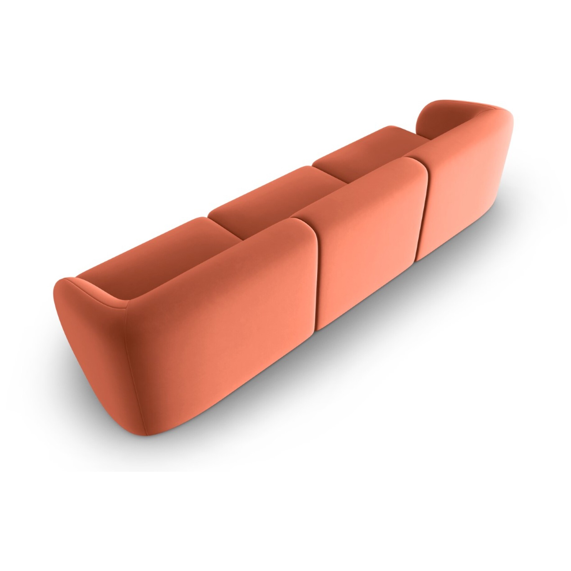 Canapé modulable "Lionel" 3 places en velours corail
