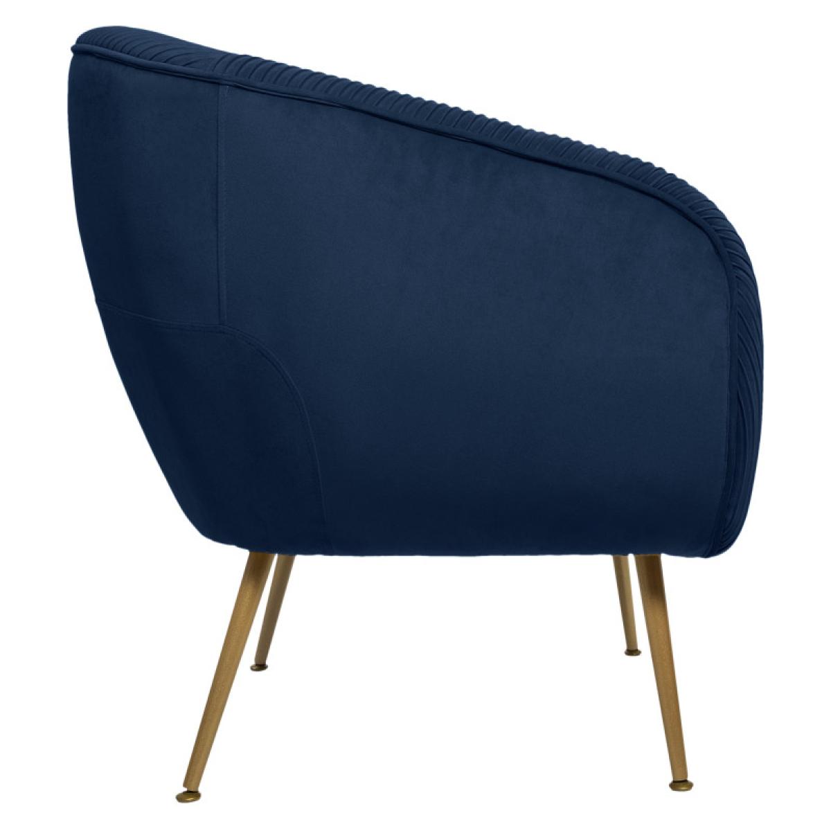 Fauteuil ''Solaro'' en velours plissé Atmosphera - Couleur: Bleu