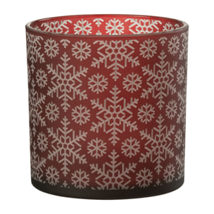 J-Line photophore Neige - verre - rouge - medium