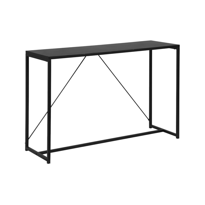 Console en métal noir 120 x 39 x 79cm - Industrielle - 1 barre de renfort