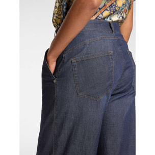 Elena Mirò - Jeans cropped in Chambray - Blu