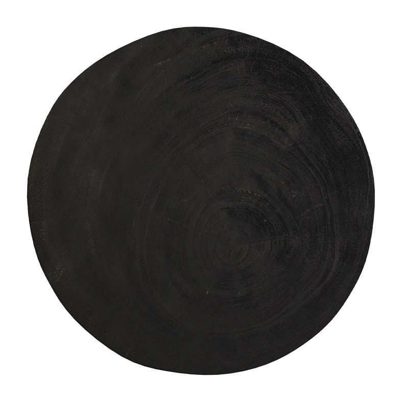 Table d'appoint noire en bois de suar D30 cm - Sonda