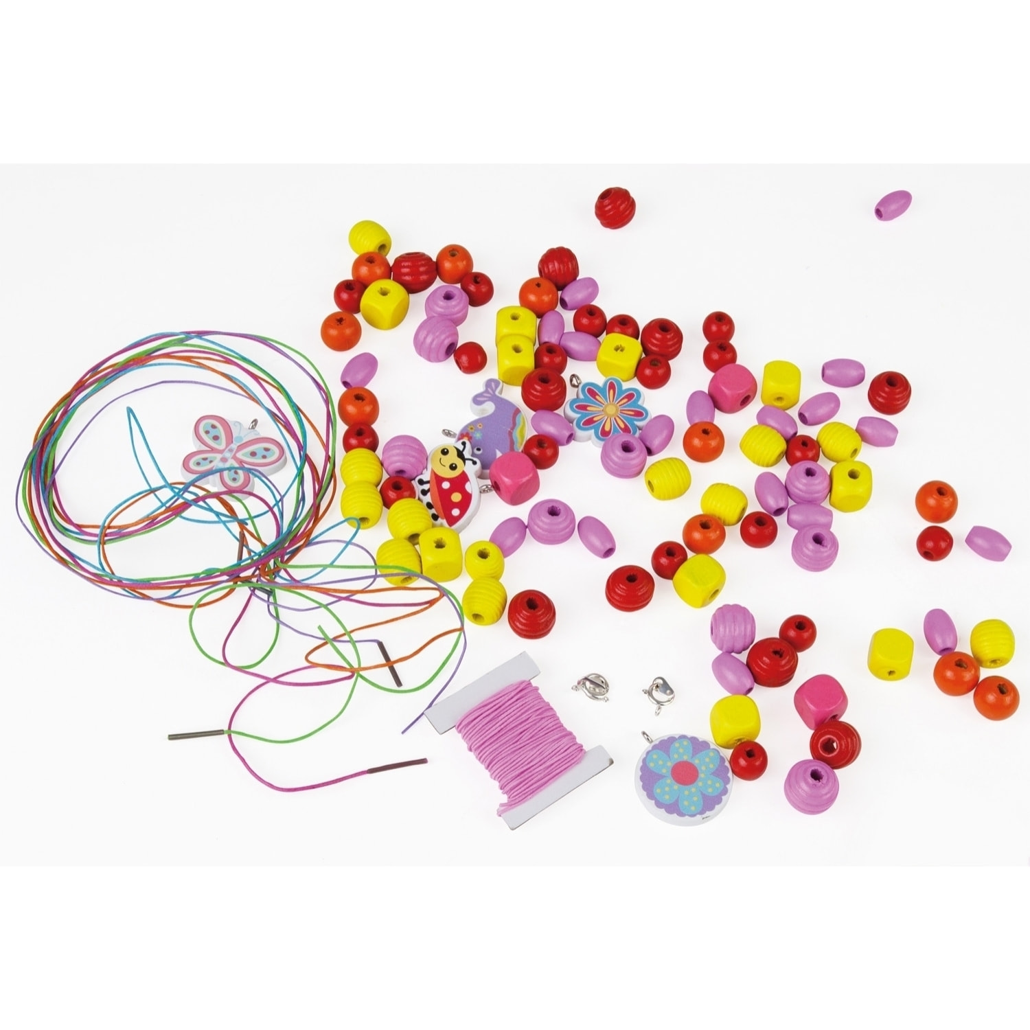 Grande Borsa di Perle in Legno, Rosa