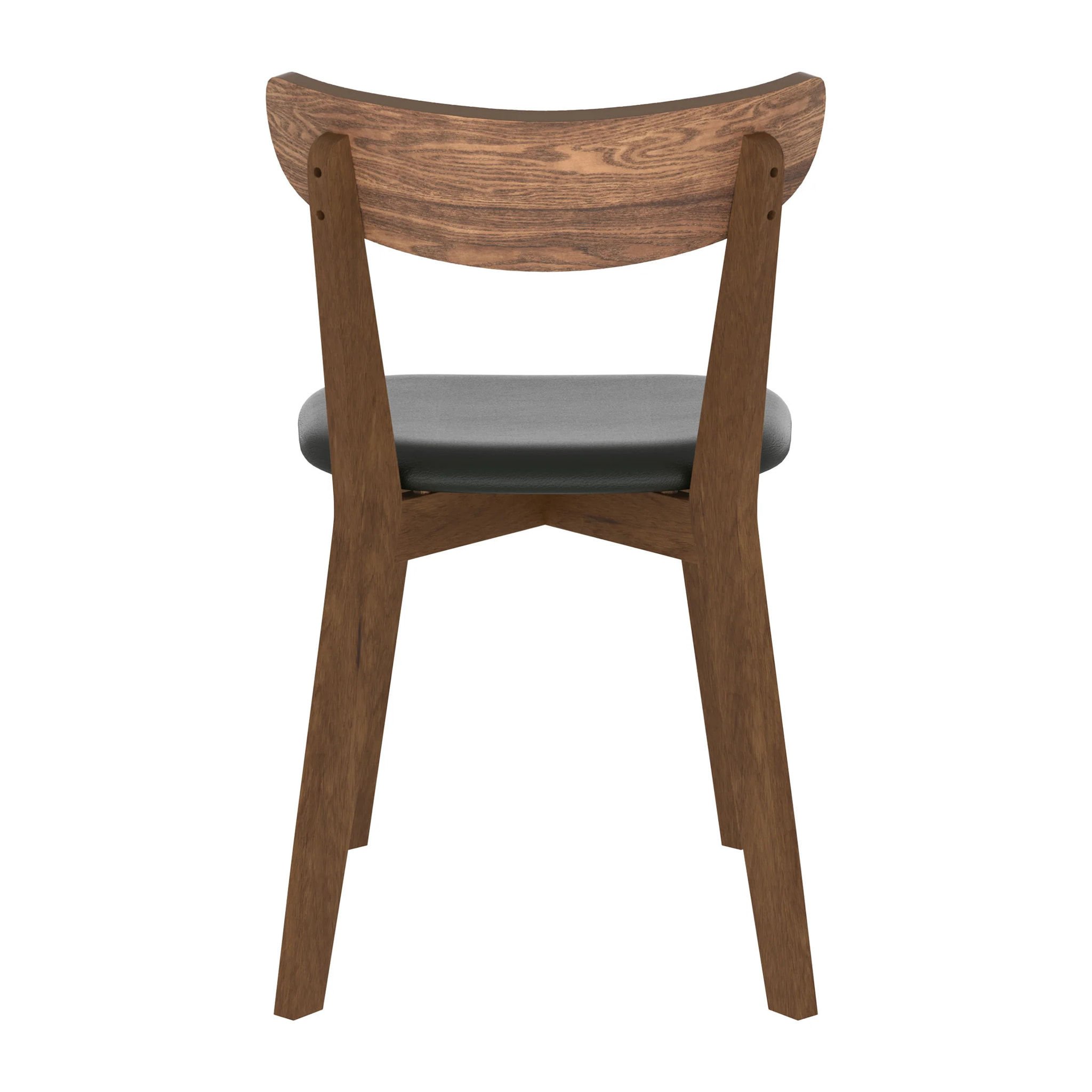 Lot de 2 chaises en cuir synthétique noir et bois de frêne - Tabata