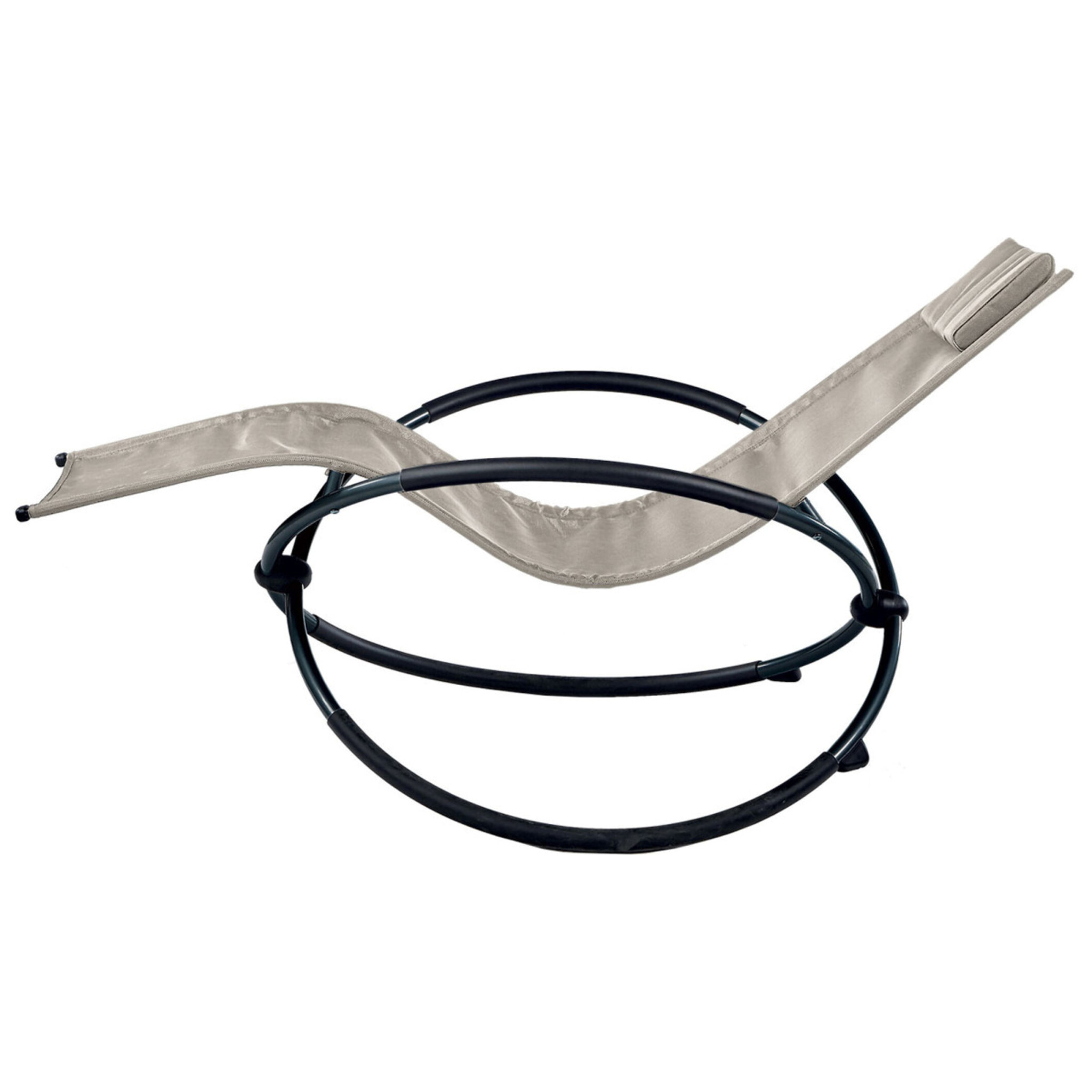 Transat de jardin en acier - pliable - écru - ELYPSE