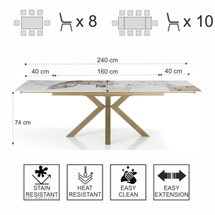 Tomasucci Table extensible TYCHI ONICE GOLD